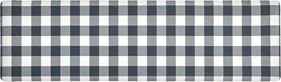 Anti Fatigue Kitchen Rugs Farmhouse Kitchen Mats for Floor,Cushioned Non-Slip Ergonomic Comfort Rug Standing Mat for Kitchen,Doing Dishes,Floor,Home,Office,Laundry,Plaid Black,17.3"x60"
17.3x47.3