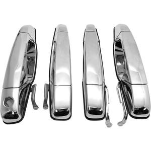 X4XZ Chrome Exterior Outside Door Handles for 2007-2014 Chevy Silverado 1500/2500/3500 Tahoe Suburban Avalanche/GMC Sierra 1500/2500 /3500 Yukon Yukon XL/Cadillac Escalade Escalade ESV Escalade EXT