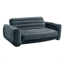 Intex Inflatable Pull-Out Sofa: Velvety Surface, 2-in-1 Valve, Cupholder, 46" x 88" x 26" - Blow-Up Couch and Folding Queen Size Air Mattress Bed