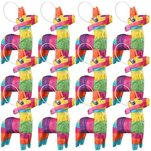 Kathfly 12 Pcs Mini Donkey Piñatas Small Mexican Piñata Cactus Fiesta Decorations Mexican Party Decorations Cinco De Mayo for Fiesta Theme Birthday Party Supplies (Cute Donkey)