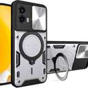 Compatible with Motorola Moto G24 Case,with Slide Camera Lens Cover Compatible with Motorola Moto G04 XT2421-2 / Moto G24 XT2423-1 Case Silver