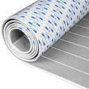 OCEANBROAD EVA Foam Boat Flooring with 3M Adhesive Backing Marine Self-Adhesive Decking 96''x45.6''/36''/28.8''/16.8'', 48''x16.8'' Faux Teak Sheet for Jon Boats Swim Platform Helm Pad RV Floor (Gray with White Seam Lines)