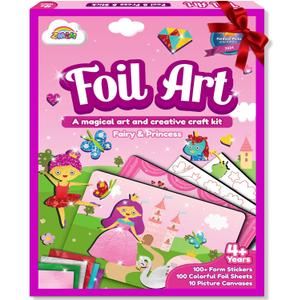 ZMLM Foil Art Kit for Kids - Arts Crafts Fun Mess Free Activity, Gifts for Ages 4 5 6 7 8 9 Girls Boys, Crafts for Kids Creative Birthday Easter Basket Stuffers Gifts Toys (Princess)