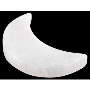 Selenite Charging Plate – 4" Moon Selenite Crystal – Mined and Crafted in Morocco – Ideal for Cleansing and Recharging Crystals and Healing Stones – Protection Crystals – Spiritual Gifts and Decor