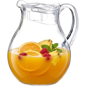 2 Quart Plastic Pitcher, Clear Water Pitcher with Lid, Fridge Jug, BPA-Free, Shatter-Proof, Great for Iced Tea, Lemonade, Juice, Milk, and More (2 Quart/72oz)