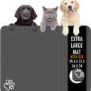 Dog Food Mat, 36" x 24" Extra Large Absorbent Dog Mat for Food and Water, Non Skid Cat Bowl Mat, No Stains Quick Dry for Pet Water Dispenser Pet Supplies for Messy Drinkers (Dark Grey)