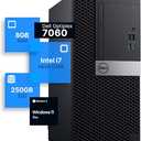 Dell Optiplex 7060 Tower Desktop Computer | Intel i7-8700 (3.4) | 8GB DDR4 RAM | 250GB SSD Solid State | Windows 11 Pro | Internal Wi-Fi 6 PCIe Adapter 