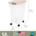IRIS USA Dog Food Storage Container, Up to 58 lbs, Almond, Made in USA