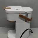 Single Serve One Cup Coffee Maker, for K Cups and Grounds, Mini Coffee Maker with Portable Handle, 6 to 12 Oz Brew Size, for Travel, Camping, Office, RV and Dorm, 120V, White and Brown