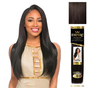Sensationnel Empire yaki human hair - Tangle Free Weaving for Quick Weave and Sew in Styles for Faux Highlights and Fauxmiddlepart Leave Out - 1 Pack (12 inch, 2 DARKBROWN)