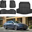 Custom All Weather Floor Mats and Cargo Trunk Liner for 2016-2024 2025 Chevy Malibu Accessories TPE Rubber Protection Mat,for Chevrolet Malibu Floor Liner Set