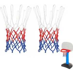 Basketball Net Compatible with Little Tikes 12 Loops Professional Basketball Net Replacement, Heavy Duty Outdoor Basketball Hoop Net, Red-White-Blue