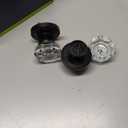 SORWDUERM Black Door Knobs Crystal Door Knob Passage Door Knobs Matte Black Interior Glass Door Knob for Hall and Closet 2 Pack