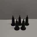 6 Pcs 5'' High Rise Bed Frame Risers, Heavy Duty Stem Bed Frame Feet with Socket Sleeve to Replace,Lift by 5 Inches (Fits Both  inch and 3/8 inch Inside Diameter Bed Frame Feet)