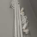 Tension Curtain Rod 51128 In(10Ft), No Drill Shower Curtain Rod for Bathroom, Long Curtain Rod for Window Patio,Adjustable Heavy Duty Tension Rod Closet Rod Renter Friendly No Tools Never Rust, White