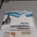 Compression Socks Stretchy Zipper Leg Support Open Toe Knee Stockings Unisex (3 Pairs)(L/XL) (Skin)