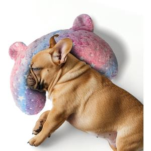 Dog Pillows for Medium Dogs, Glow in The Dark Soft Neck Pillow, U-Shaped Pillow for Cat and Dog, Machine Washable Toy & Birthday Gift (Glow Pink, M)