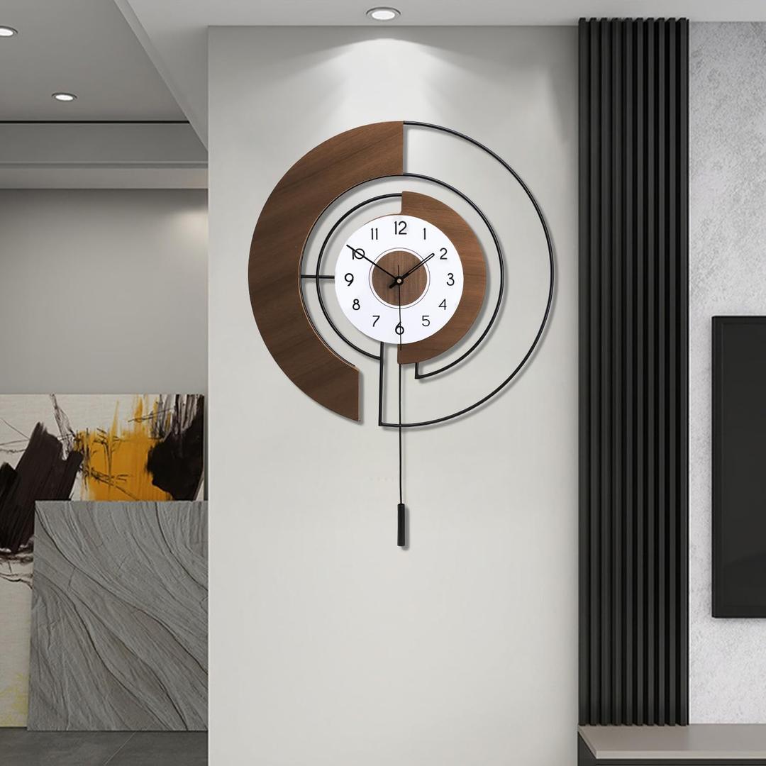 Large Wall Clocks for Living Room,Silent Non-Ticking Quartz Battery Operated,Modern Decorative Wall Clock for Kitchen Bathroom Bedroom Home Wall Decor,20x27inch