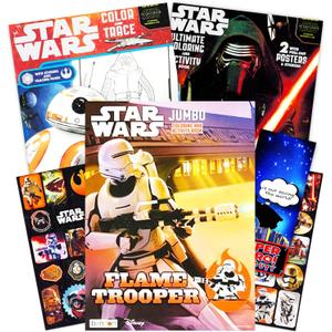 Star Wars Coloring Book Bundle with Stickers and More (3 Jumbo Books - Over 200 Pages Total, Over 30 Stickers)