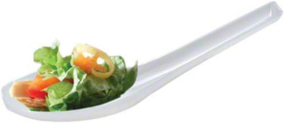 100 Disposable Plastic White Chinese Soup Spoons Asian Soup Spoons Dessert Spoon Tasting spoons & Sample Spoon (100 White Asian Spoons)