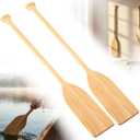 Silipull 2 Pcs 2.5-4ft Wooden Canoe Oar Paddle, 30-48'' Solid Pine Paddle Canoe, for Kayak Small Boat Water Sports Home Wall Decoration Gift for Outdoor Enthusiast