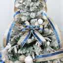 Navy Blue Velvet Wired Christmas Ribbon 2.5 Inch Blue and Gold Holiday Ribbon  10-Yards Roll for Tree Decorations, Gift Wrapping, Wreaths, and DIY Crafts