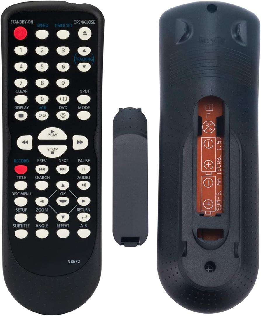 NB672UD NB672 Replace Remote Control fit for Magnavox DVD VCR Combo CD Player DV225MG9B DV225MG9A DV225MG9AOM DV225MG9/F7 DV225MG9F7 DV226MG9 DV225MG9 DV226MG9B DV225MG9C