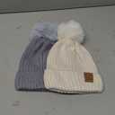 KeaBabies 2-Pack Baby Hats for Girls, Boys - Stretchy Baby Beanies, Cute Newborn & Toddler Winter Hat, Soft & Warm Pom Pom Beanie for Infant, Toddler, Boys, Girls 6-36 Months (Cloud, M)