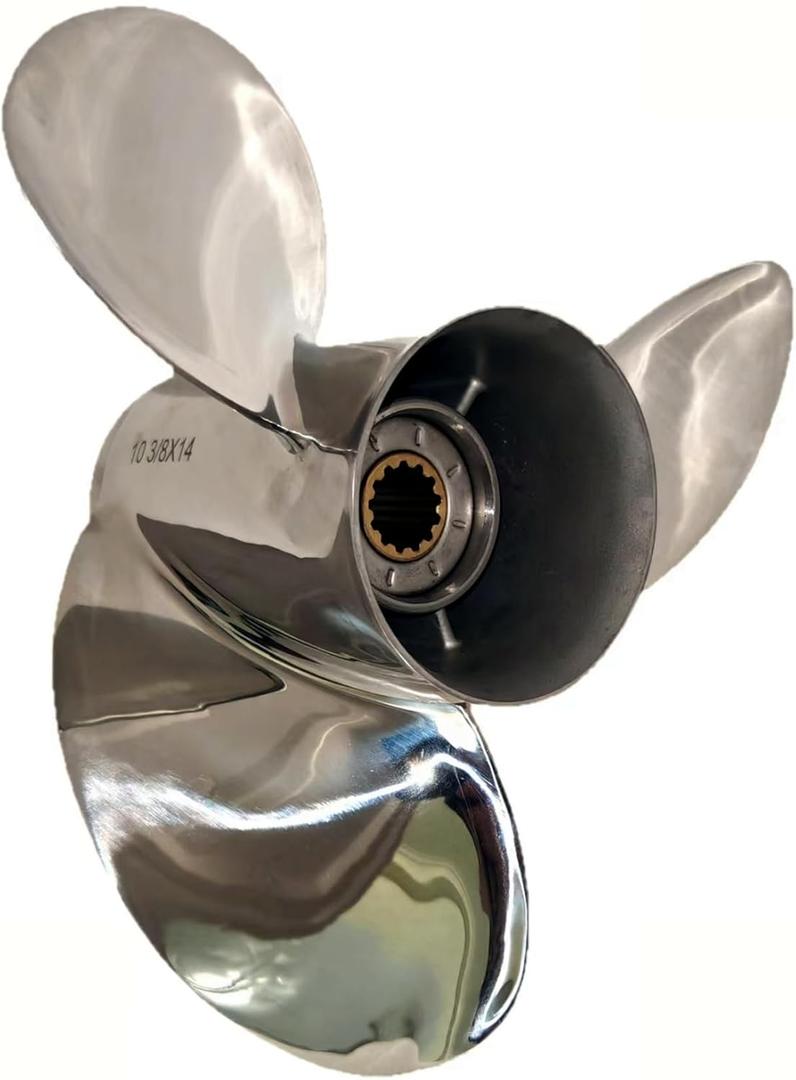 10 3/8 x 14 Stainless Steel Outboard Boat Propeller for Mercury Engines 40-60HP, 13 Tooth, RH