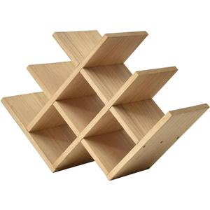 KIRIGEN Wooden 8-Bottle Wine Rack, 3-Tier Countertop Wine Bottle Holder for Cabinets, Bar Cart, Kitchen Counter, Pantry, Dining Room, Wood Stain, 16.73 x 5.91 x 11.14 in, XHJJ3-NA