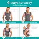 Infantino Flip 4-in-1 Convertible Baby Carrier, Adjustable, Ergonomic Hands Free Babywearing, Registry Essential, Carrier for Newborn to Toddler, Floral Navy