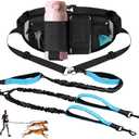 Hands Free Dog Leash with Adjustable Waist Belt, Double Waist Leash for Two Dog Walking Training Jogging, Double-Leashes for Two Large Dogs, Dual Padded Handles Pet Running-Leashes Hands Free(Blue)