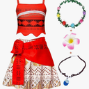 WonderBabe Girls Princess Costume Toddler Kids Theme Birthday Outfits Halloween Dress up Two-Pieces Crop Top Tassel Skirt Set Size 140