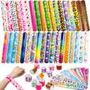 JOYIN 144 Pcs Slap Bracelets for Kids, Bulk Wristbands with Animals, Friendship, Heart, Party Favors, Classroom Prizes Birthday Exchanging Gifts,Goodies Bag Stuffers Fillers