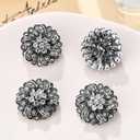 4 Pcs Sliver Rhinestone Buttons Crystal Embellishments for Clothing Jewelry Making DIY Decoration Bottons for Sewing Crafts Wedding Bridal(Button-3)