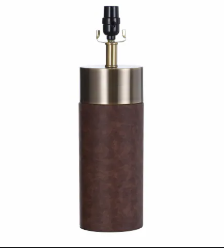 Stylecraft Natural Leather and Gold Table Lamp Large Size