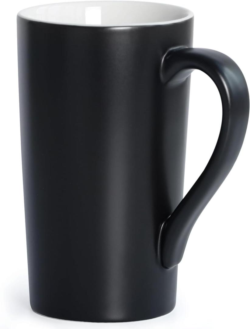 harebe 20 OZ Coffee Mug, Simple Large Tall Ceramic Cup, Smooth Ceramic Tea Cup for Office and Home, The Best Gift for Your Father, Husband And Friends, Big Capacity with Handle, Black