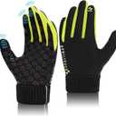 Winter Kids Warm Sports Gloves: Cold Weather Water Resistant Touchscreen Fleece Soft Lining Children Mittens for Boys Girls (XL(10-12Years), Green)