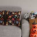 Dia De Los Muertos Pillow Cover Sugar Skull Colorful Flowers Day of The Dead Mexican Throw Pillow Case Decorations for Farmhouse Home Bedroom Sofa Couch Outdoor Holiday Decor 16x16 Inch