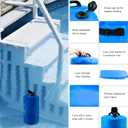 2PCS Pool Ladder Weights 20L/50lb Universal Pool Step Weights Sand Bag Waterproof 500D PVC Heavy Duty Swimming Pool Stair Weights for Above Ground and Inside Pool with 2 Handles and 1 Funnel Blue
