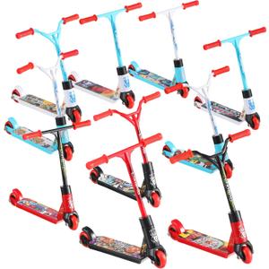 10 Pcs Finger Scooter Mini Two Wheel Finger Toys Tiny Fingerboard Scooters Multi Colored Finger Scooter for Party Favors Children Toys Finger Training with Removable Wheels(Simple Colors, Cool Style)