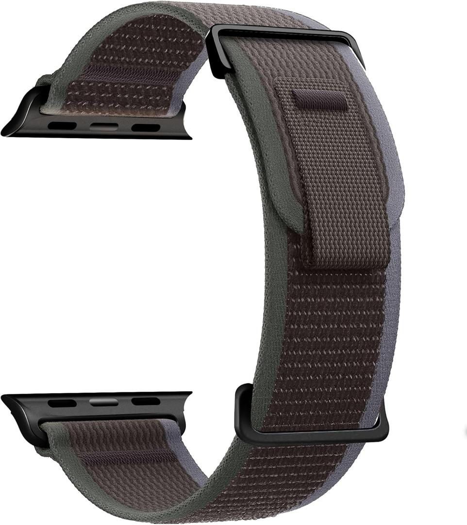 Trail Loop Sport Band - Compatible with Apple Watch Ultra 2/Ultra 49mm,Series 10 46mm 9 8 SE2 7 6 SE 5 4 3 2 1 45mm 44mm 42mm for Men Women,Soft Woven Nylon Strap (44/45/46/49/42mm(Series 3 2 1), Blue-Black/Black)