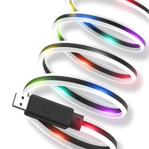 LED Light Up Type C Cable USB C Charger Cable Color Changing Light up Fast Charging Cable for iPhone 15/16Samsung Galaxy S21/S20 Note 20/10/9/8 (6ft)