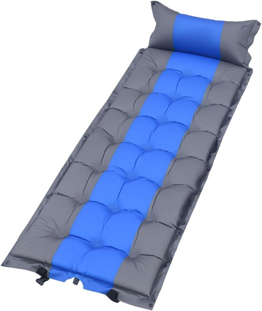 Outdoor Single Automatic Inflatable Mattress, Camping Indoor air Mattress, Tent Sleeping mat Thickened Floor mat (Color: Blue)