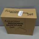 Ivandar Broom and Dustpan Set,Broom with Dustpan Combo Set Dust pan with Long Handle, for Home Kitchen Room Office Lobby Floor Use Upright Stand Up(Gray&Red)