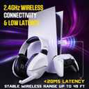 WolfLawS Wireless Gaming Headset with Noise Canceling Microphone for PS5, PC, PS4, 2.4G/Bluetooth Gaming Headphones with USB and Type-c Connector, Wired Mode for Controller Gamecube
