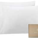 Bioweaves 100% Organic Cotton Sateen Weave Pillow Cases King Size - 500 Thread Count, Soft & Lustrous, GOTS Certified King Pillowcases with Envelope Closure - Set of 2, White