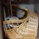 Vintage Wicker Baby Carriage Decor，Woven Rattan Stroller Flower Basket Cart for Wedding Centerpieces, Baby Shower Party Supplies & Nursery Floral Arrangement Props Floral Rustic Home Decor