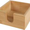 Bamboo Napkin Holder Square Napkin Stand Tabletop Tissue Dispenser Organizer for Home Kitchen Restaurant Hotel Bar, 1 Piece