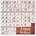 5 Inch Alphabet Letter Stencils for Painting - 70 Pack Letters and Numbers Stencil Templates with Signs for Painting on Wood, Reusable Letter and Number Stencils for Chalkboard Wood Signs & Wall Art